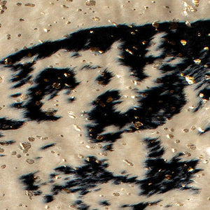 Homeroots 4' X 5' Off White Black And Gold Faux Cowhide Non Skid Area Rug  Faux Cowhide 476679