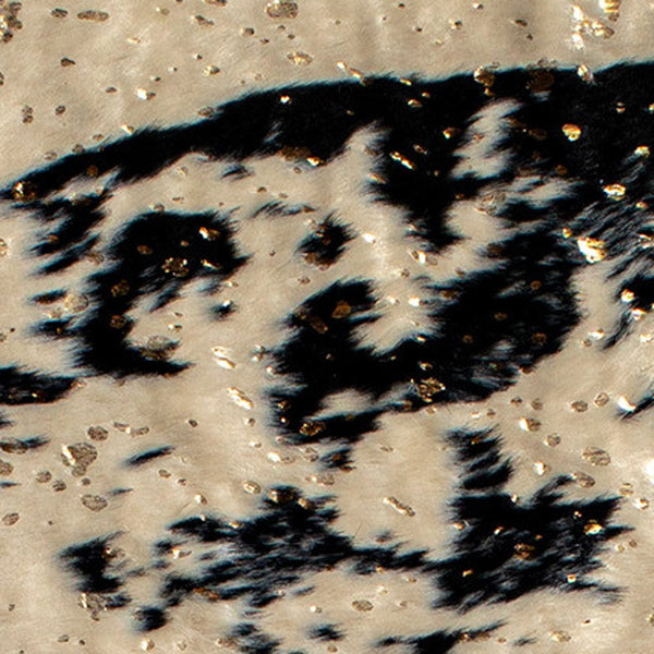 Homeroots 4' X 5' Off White Black And Gold Faux Cowhide Non Skid Area Rug  Faux Cowhide 476679