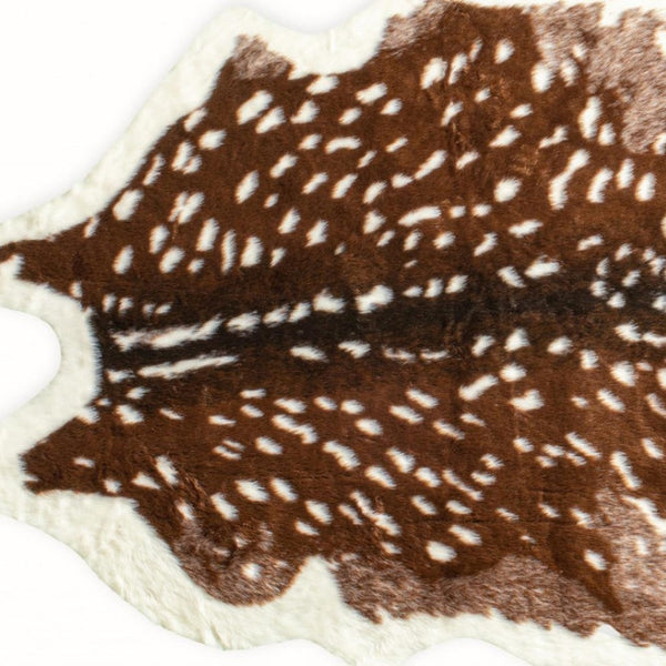 HomeRoots 4' Faux Cowhide Animal Print Area Rug - Soft, Washable, and Stylish for Modern Living Spaces 4' X 5' 476680