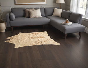 Homeroots 5' X 8' Off White And Silver Faux Cowhide Washable Non Skid Area Rug  Acrylic 476681