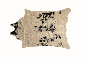 Homeroots 5' X 8' Off White Black And Gold Faux Cowhide Washable Area Rug  Acrylic 476682