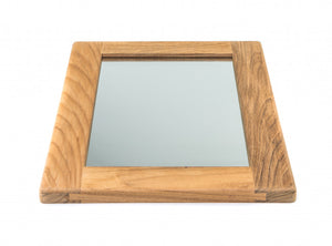 Homeroots 15" Brown Accent Solid Wood Mirror  Teak 476684