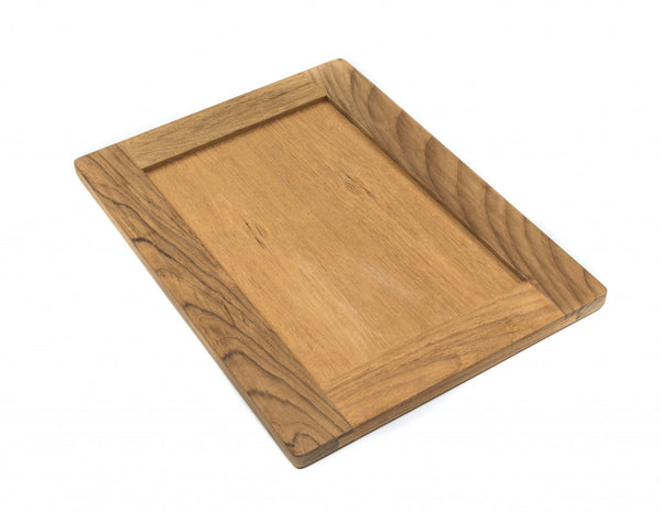 Homeroots 15" Brown Accent Solid Wood Mirror  Teak 476684