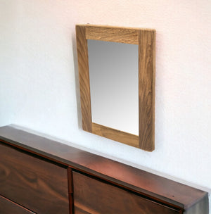 Homeroots 15" Brown Accent Solid Wood Mirror  Teak 476684