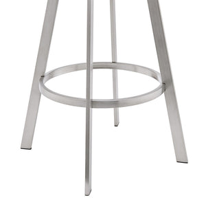 HomeRoots 25" Modern Black & Silver Iron Swivel Bar Chair - Stylish Comfort for Kitchen & Café Seating 476711