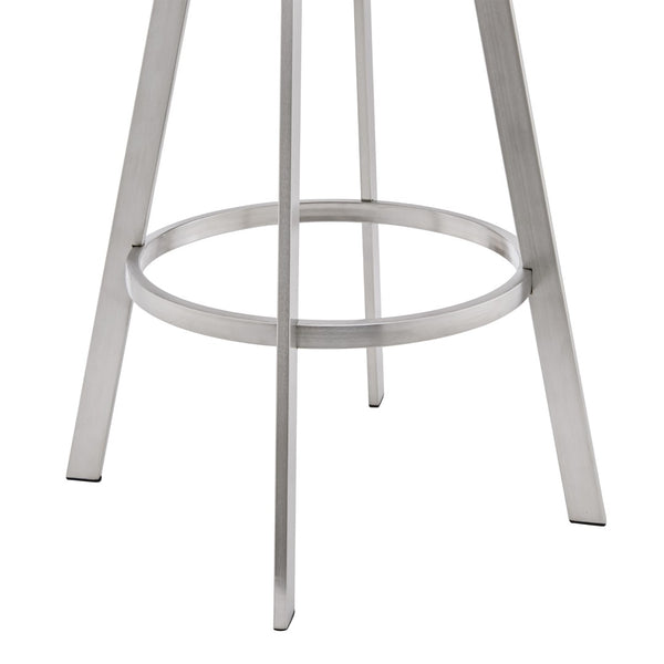 HomeRoots 25" Modern Black & Silver Iron Swivel Bar Chair - Stylish Comfort for Kitchen & Café Seating 476711