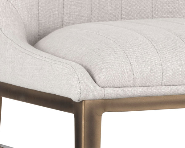 Sunpan HALDEN Counter Stool - Stylish Beige Linen Upholstery with Rustic Bronze Frame for Modern Spaces 103195
