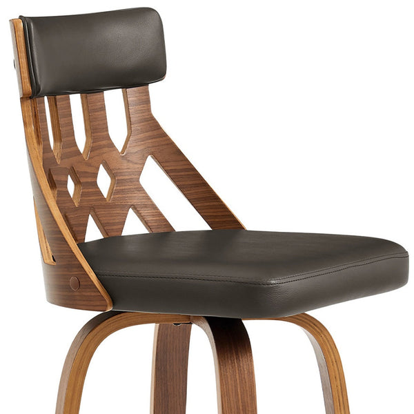 Homeroots 26" Brown Swivel Backless Counter Height Bar Chair   476785