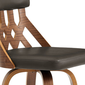 Homeroots 30" Brown Swivel Backless Bar Height Bar Chair   476786