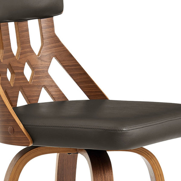 Homeroots 30" Brown Swivel Backless Bar Height Bar Chair   476786