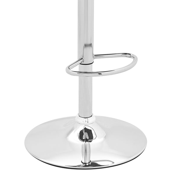 HomeRoots 25" Cream Faux Leather Swivel Bar Chair with Adjustable Height & Chrome Base for Modern Spaces 476795