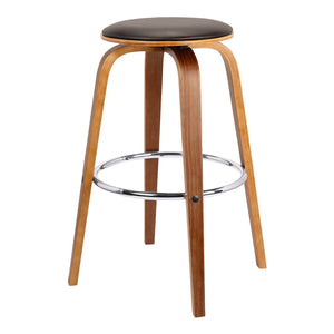 HomeRoots 25" Brown Iron Swivel Backless Bar Chair – Modern, Comfortable Seating for Kitchen or Home Bars 476808