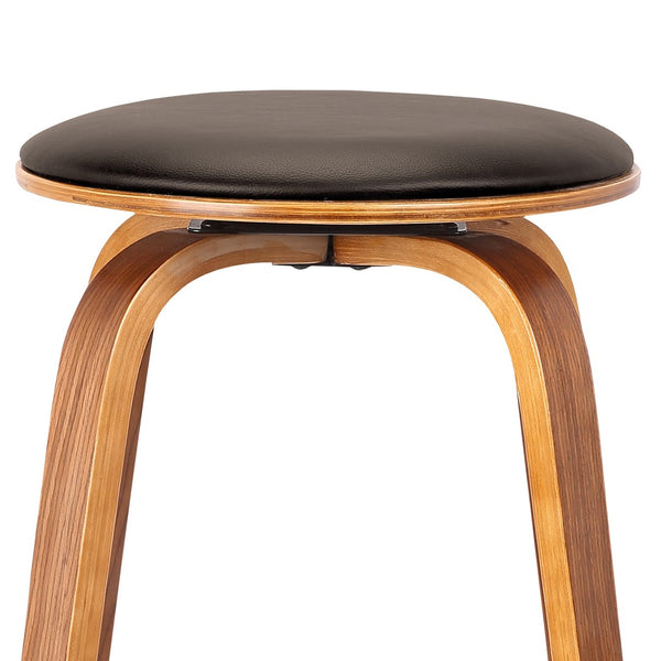 HomeRoots 25" Brown Iron Swivel Backless Bar Chair – Modern, Comfortable Seating for Kitchen or Home Bars 476808