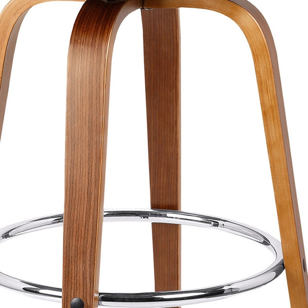 HomeRoots 25" Brown Iron Swivel Backless Bar Chair – Modern, Comfortable Seating for Kitchen or Home Bars 476808