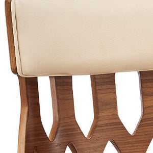 Homeroots 25" Cream And Silver Iron Swivel Adjustable Height Bar Chair   476814