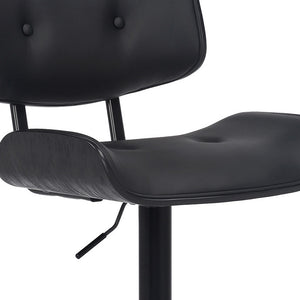 Homeroots 25" Black Iron Swivel Adjustable Height Bar Chair   476850