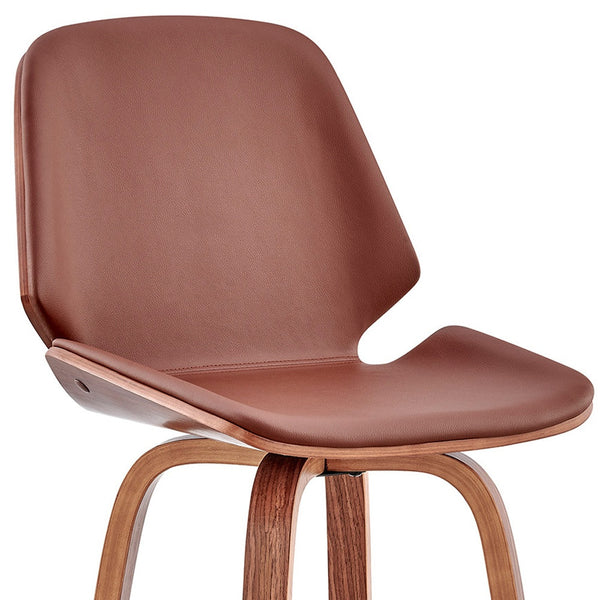 Homeroots 26" Brown Swivel Counter Height Bar Chair   476869