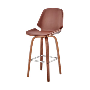 Homeroots 26" Brown Swivel Counter Height Bar Chair   476869