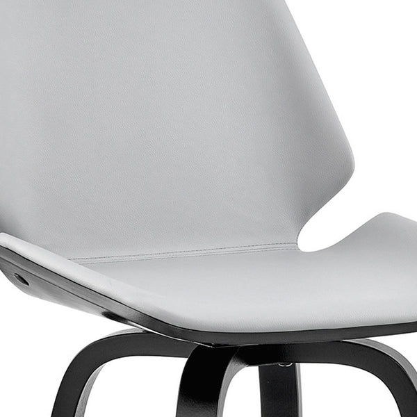 Homeroots 26" Gray And Black Iron Swivel Counter Height Bar Chair   476870