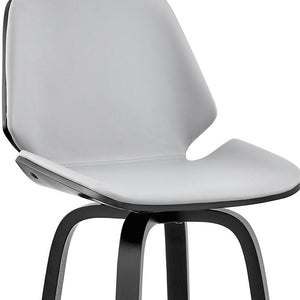 Homeroots 26" Gray And Black Iron Swivel Counter Height Bar Chair   476870