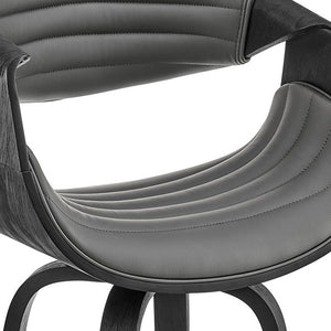 Homeroots 26" Gray And Black Iron Swivel Counter Height Bar Chair   476875