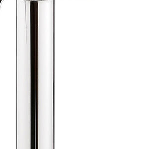 Homeroots 24" Cream And Silver Iron Swivel Adjustable Height Bar Chair   476878