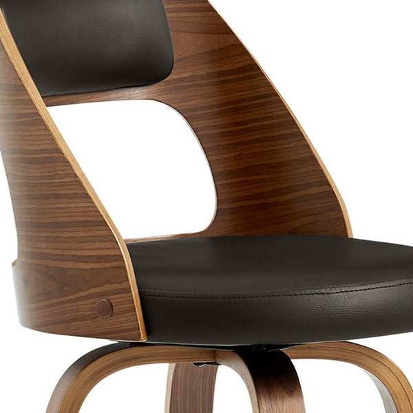 Homeroots 30" Brown Swivel Bar Height Bar Chair   476894