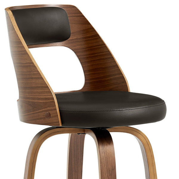 Homeroots 30" Brown Swivel Bar Height Bar Chair   476894