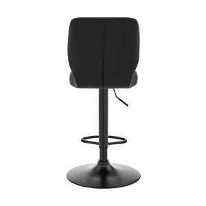 Homeroots 25" Black Iron Swivel Adjustable Height Bar Chair   476895