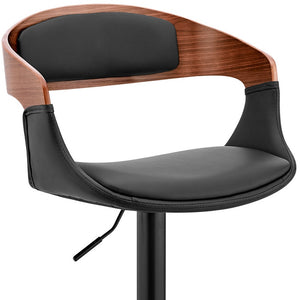 Homeroots 24" Black Iron Swivel Low Back Adjustable Height Bar Chair   476900