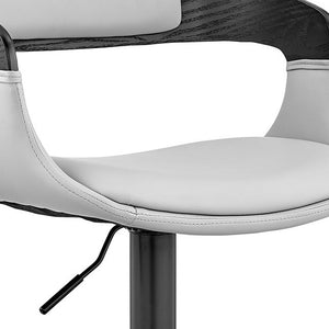 Homeroots Gray And Black Iron Swivel Low Back Adjustable Height Bar Chair   476901