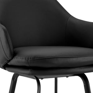 Homeroots 26" Black Iron Swivel Low Back Counter Height Bar Chair   476903