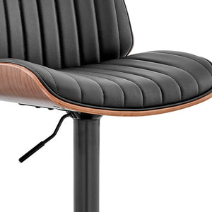 Homeroots 24" Black Iron Swivel Adjustable Height Bar Chair   476908