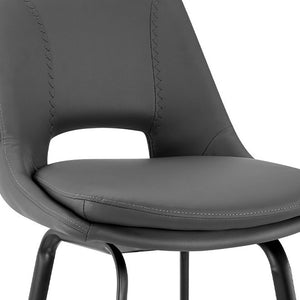 Homeroots 26" Gray And Black Iron Swivel Low Back Counter Height Bar Chair   476919