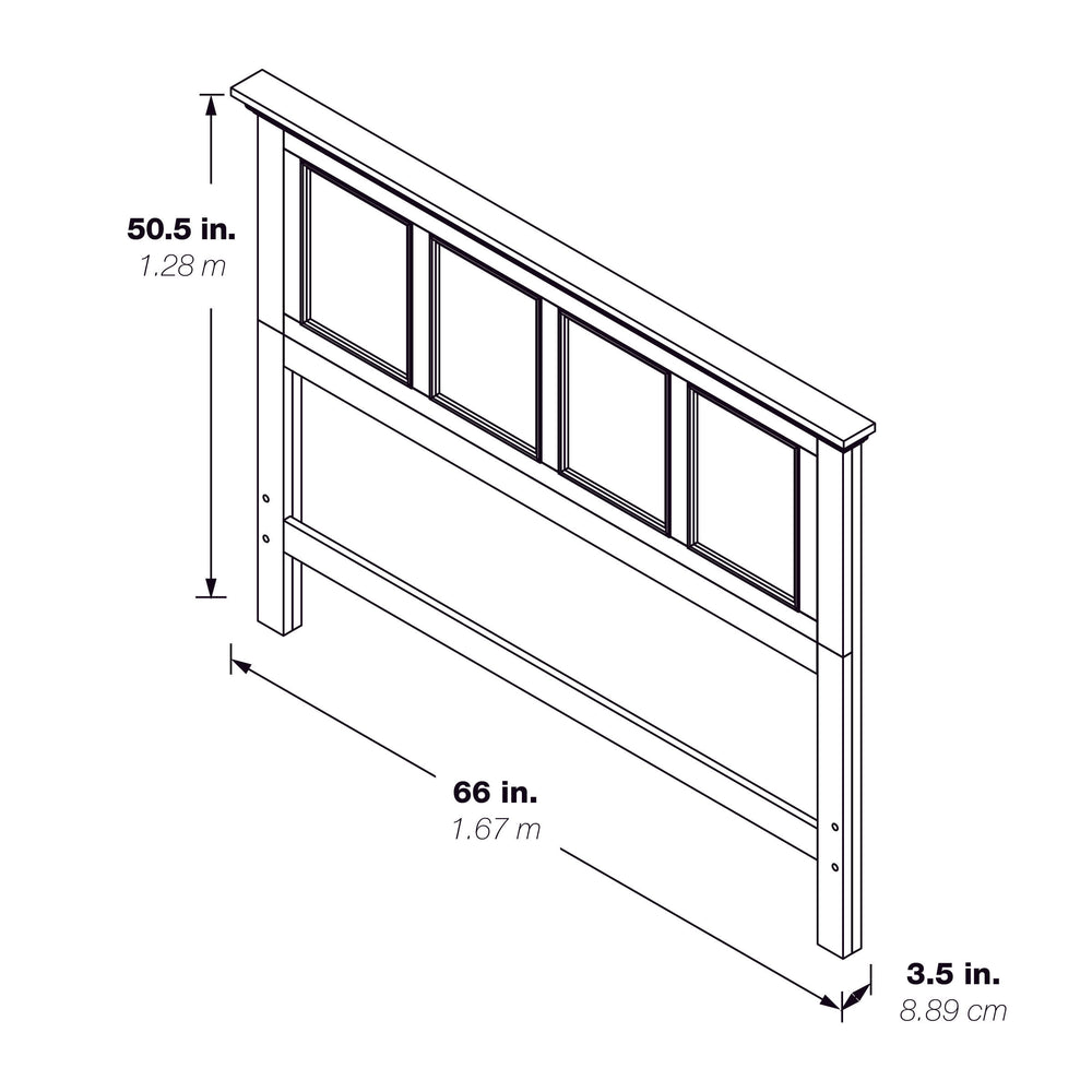 OSP Home Furnishings Farmhouse Queen Headboard Rustic Black