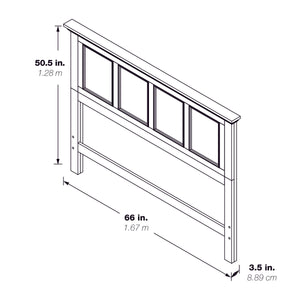 OSP Home Furnishings Farmhouse Queen Headboard Rustic Black