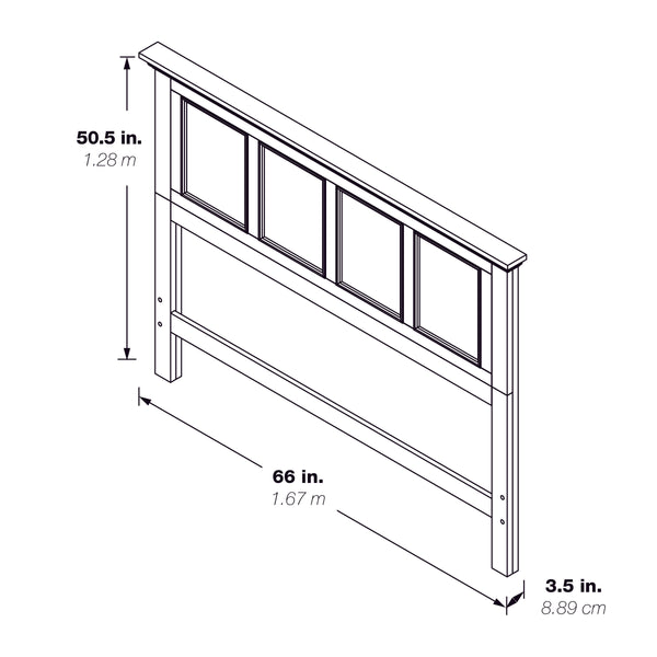 OSP Home Furnishings Farmhouse Queen Headboard Rustic Black
