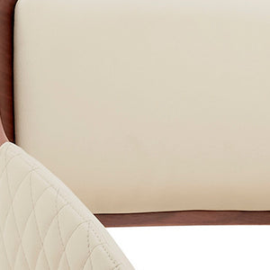 Homeroots 25" Cream And Silver Iron Swivel Low Back Adjustable Height Bar Chair   476934