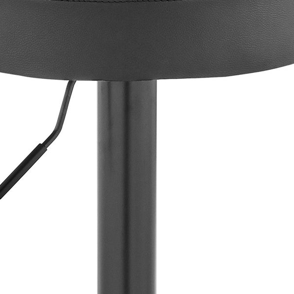 Homeroots 24" Gray And Black Iron Backless Adjustable Height Bar Chair   476937