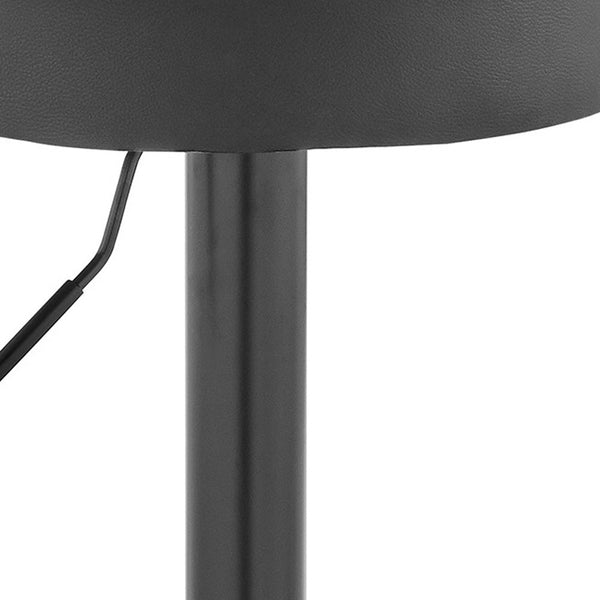 Homeroots 24" Gray And Black Iron Backless Adjustable Height Bar Chair   476937