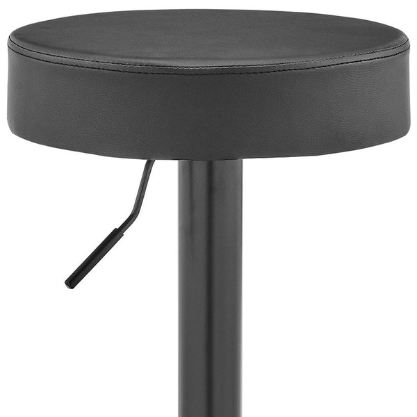 Homeroots 24" Gray And Black Iron Backless Adjustable Height Bar Chair   476937