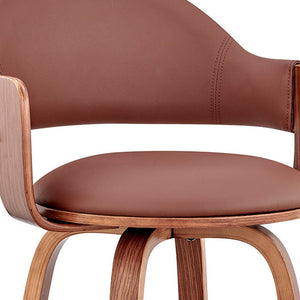 Homeroots 26" Brown Swivel Low Back Counter Height Bar Chair   476942