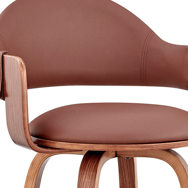 Homeroots 30" Brown Swivel Low Back Bar Height Bar Chair   476943