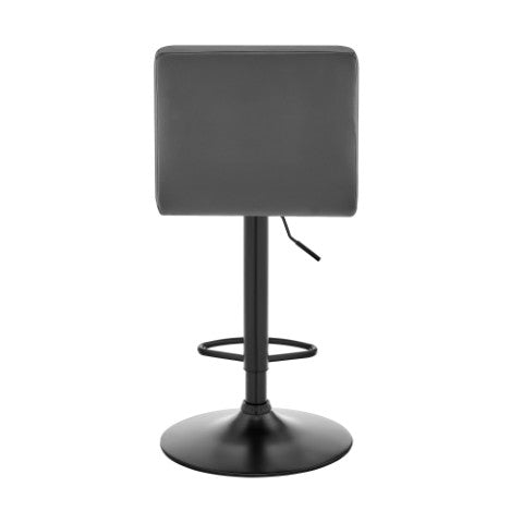 Homeroots 24" Captivating Retro Iron Swivel Bar Stool - Adjustable Height With Stylish Matte Black Base Gray  476947