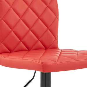 Homeroots 24" Captivating Retro Iron Swivel Bar Stool - Adjustable Height With Stylish Matte Black Base Red  476948