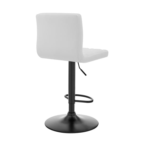 Homeroots 24" Captivating Retro Iron Swivel Bar Stool - Adjustable Height With Stylish Matte Black Base White  476949