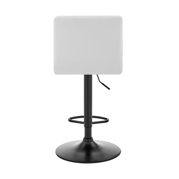 Homeroots 24" Captivating Retro Iron Swivel Bar Stool - Adjustable Height With Stylish Matte Black Base White  476949