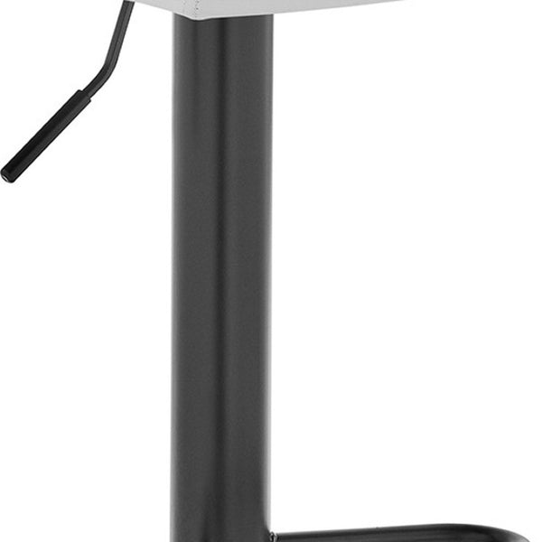 Homeroots 24" Captivating Retro Iron Swivel Bar Stool - Adjustable Height With Stylish Matte Black Base White  476949