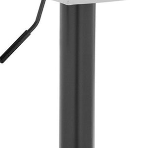 Homeroots 24" Captivating Retro Iron Swivel Bar Stool - Adjustable Height With Stylish Matte Black Base White  476949