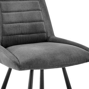 Homeroots 26" Charcoal And Black Iron Counter Height Bar Chair   476956